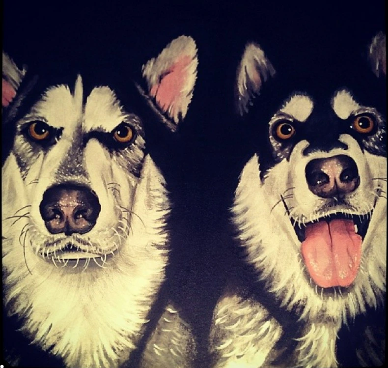 Two Huskies Painting